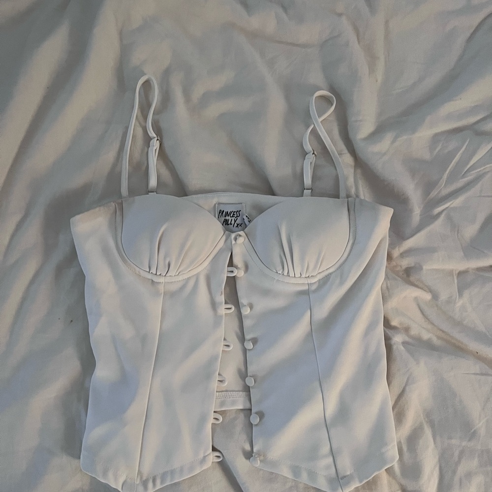 Princess Polly White Sleeveless Bustier Bodysuit